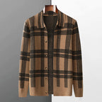Merino Wool Lapel Collar Button Cardigan for Men | Transitional Layering