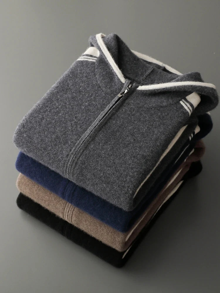 Merino Wool Hoodie and Straight Leg Trouser Tracksuit Set for Men | Winter Wear