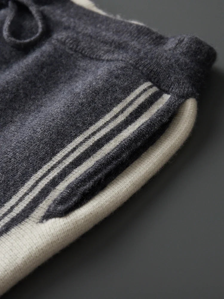 Merino Wool Hoodie and Straight Leg Trouser Tracksuit Set for Men | Winter Wear