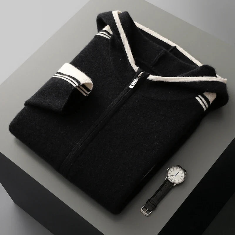 Merino Wool Hoodie and Straight Leg Trouser Tracksuit Set for Men | Winter Wear