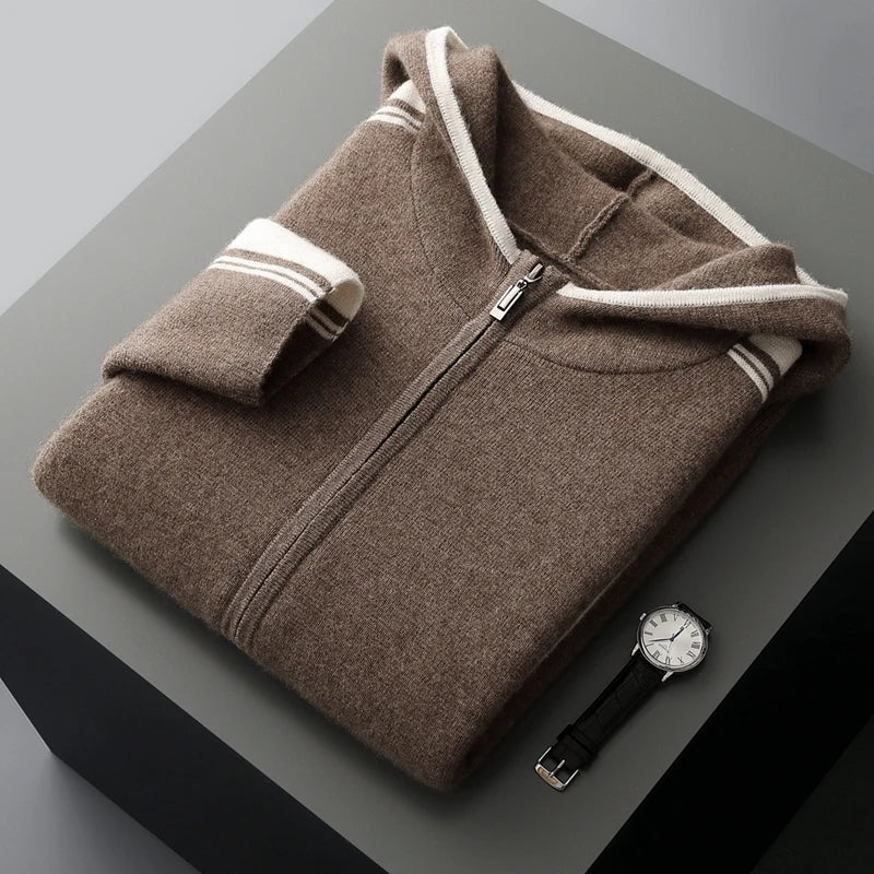 Merino Wool Hoodie and Straight Leg Trouser Tracksuit Set for Men | Winter Wear