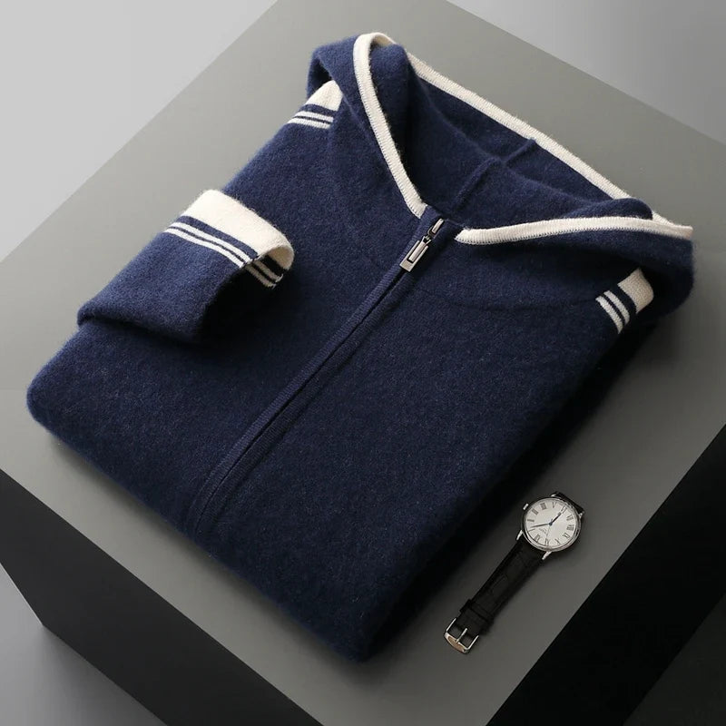 Merino Wool Hoodie and Straight Leg Trouser Tracksuit Set for Men | Winter Wear