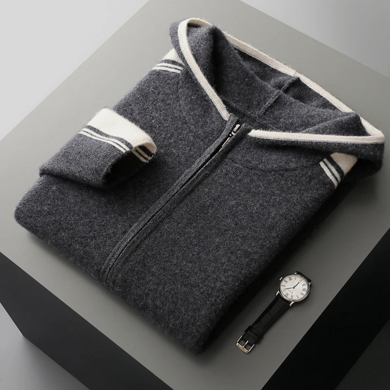Merino Wool Hoodie and Straight Leg Trouser Tracksuit Set for Men | Winter Wear