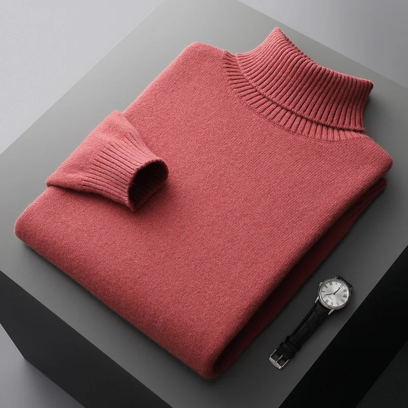 Merino Wool Turtleneck Sweater for Men | Cool Season Layering