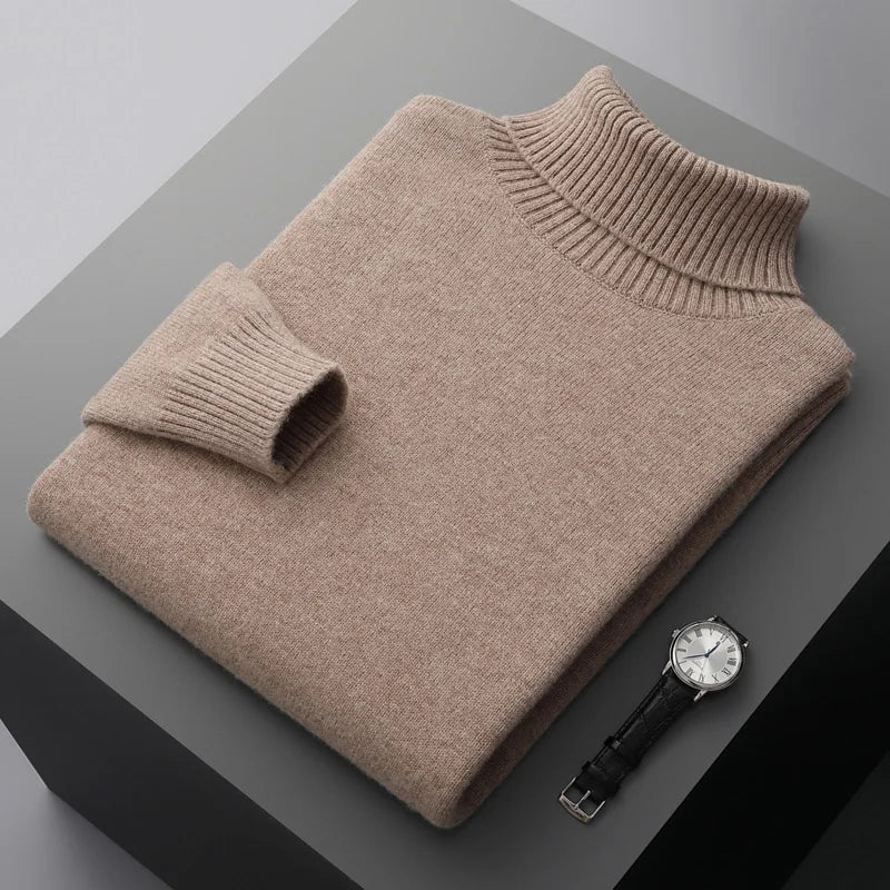 Merino Wool Turtleneck Sweater for Men | Cool Season Layering