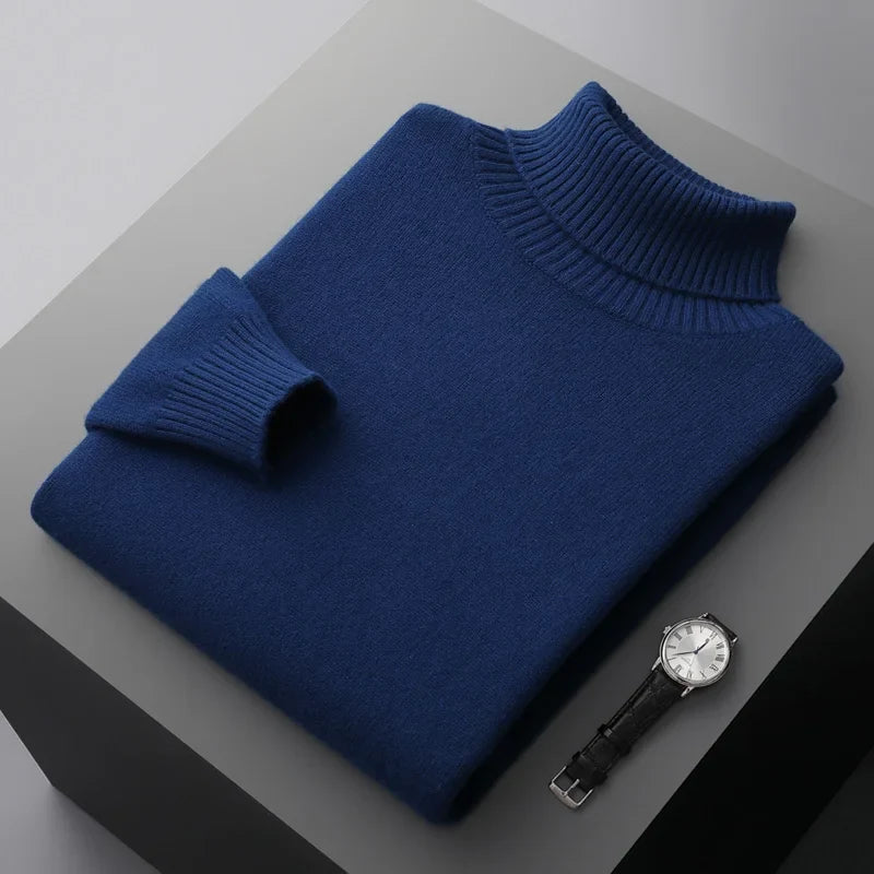 Merino Wool Turtleneck Sweater for Men | Cool Season Layering