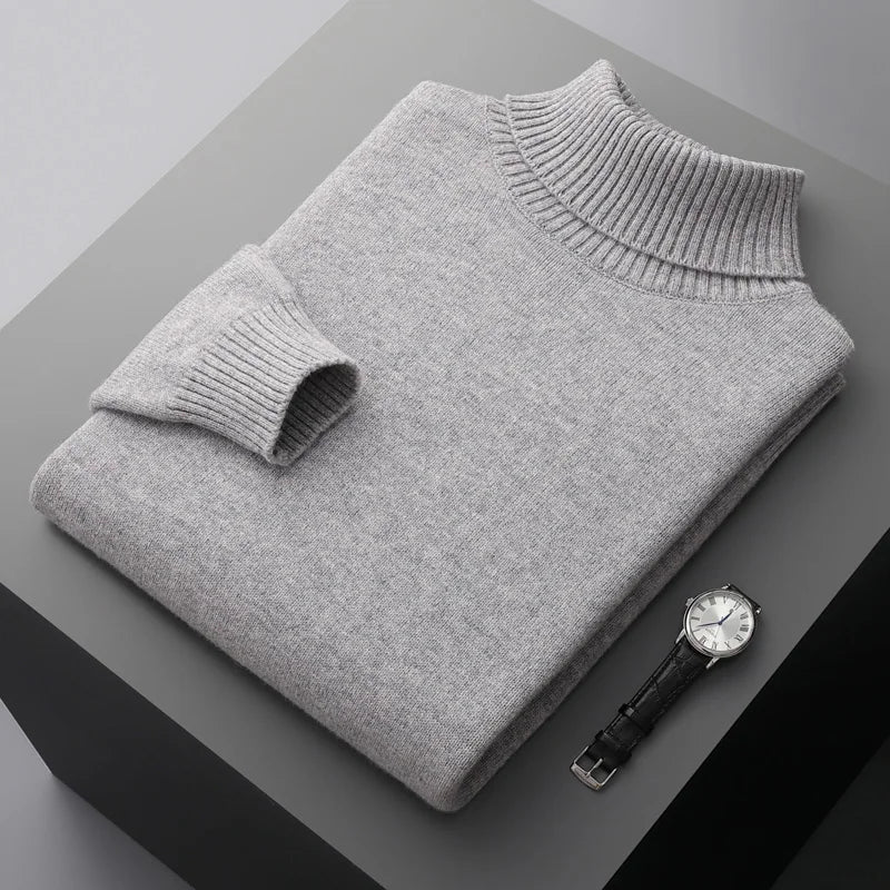 Merino Wool Turtleneck Sweater for Men | Cool Season Layering