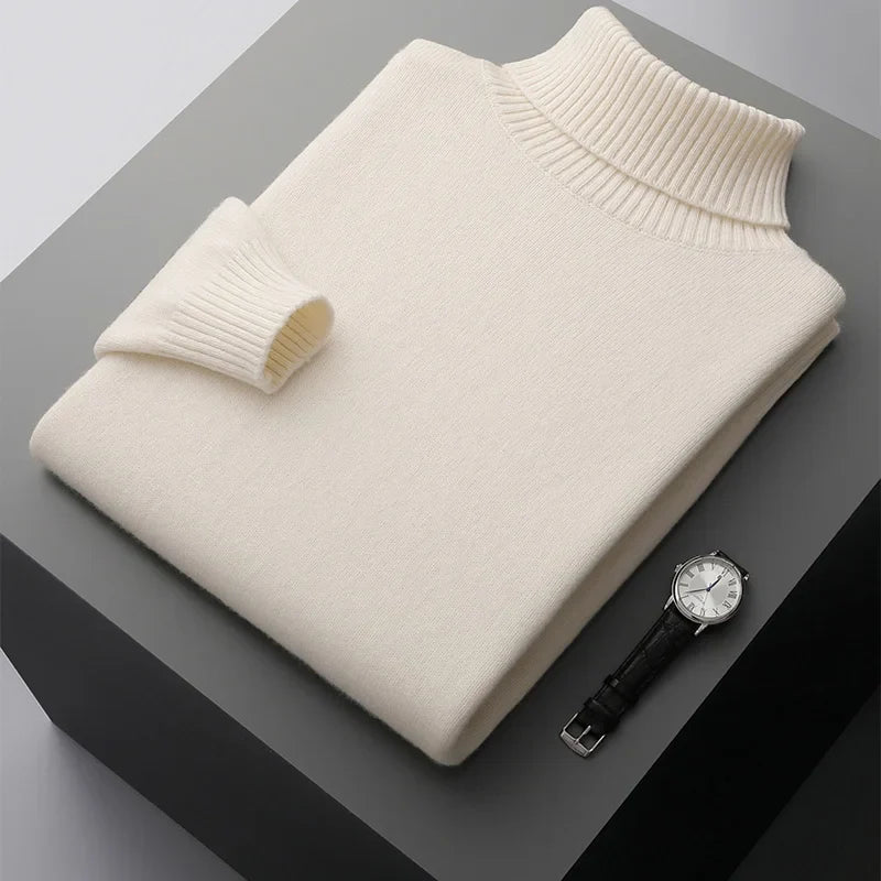 Merino Wool Turtleneck Sweater for Men | Cool Season Layering