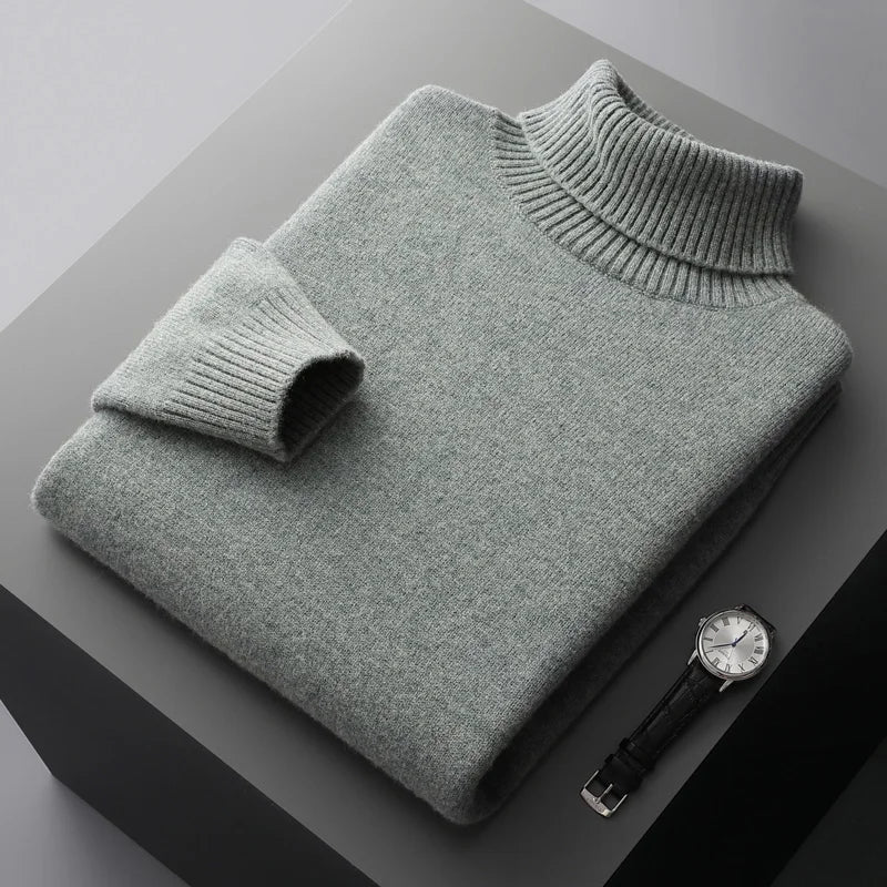 Merino Wool Turtleneck Sweater for Men | Cool Season Layering