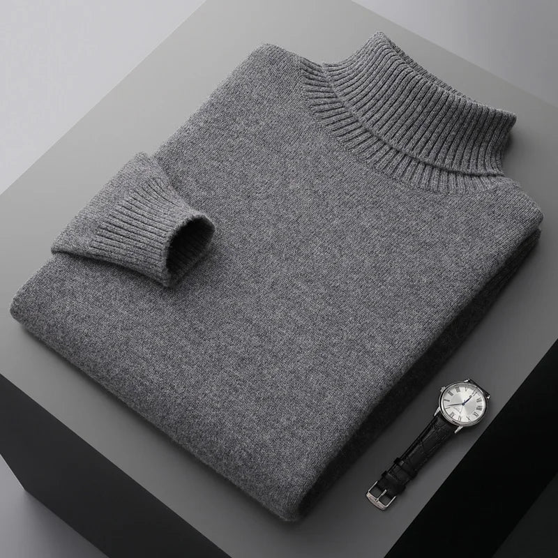 Merino Wool Turtleneck Sweater for Men | Cool Season Layering