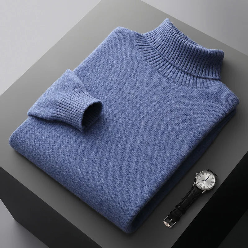Merino Wool Turtleneck Sweater for Men | Cool Season Layering