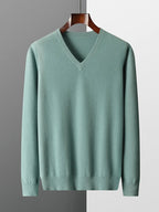Merino Wool V Neck Sweater for Men | Business and Casual Wear