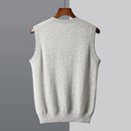 Merino Wool V Neck Sweater Vest for Men | Spring and Autumn Layering