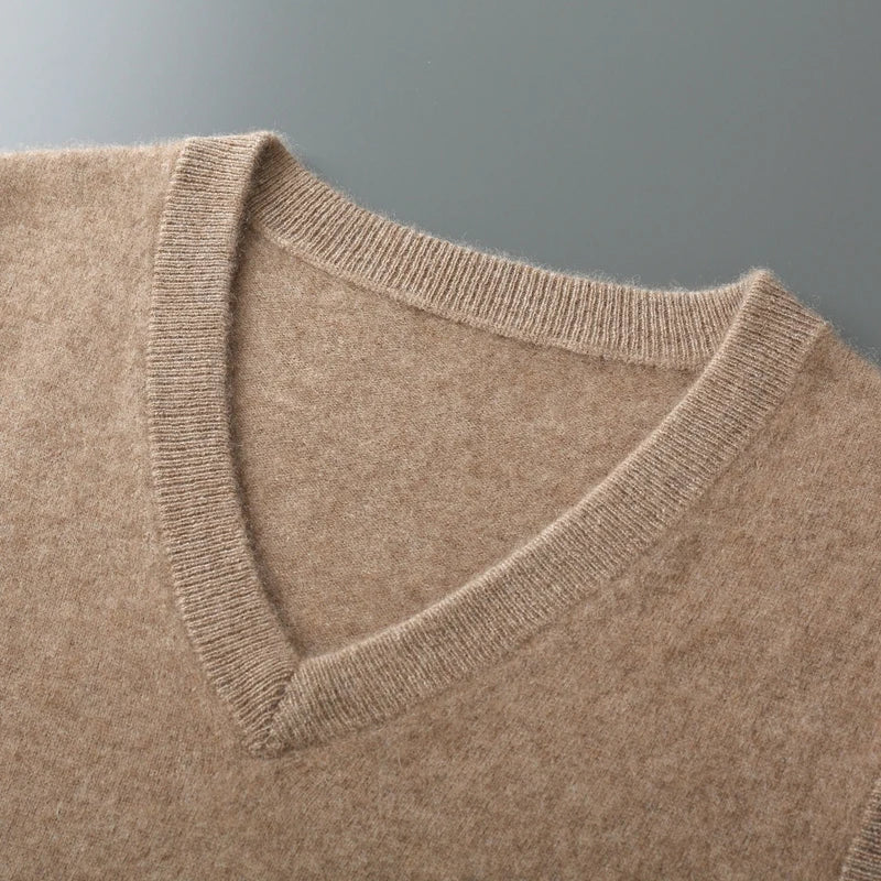 Merino Wool V Neck Sweater Vest for Men | Spring and Autumn Layering