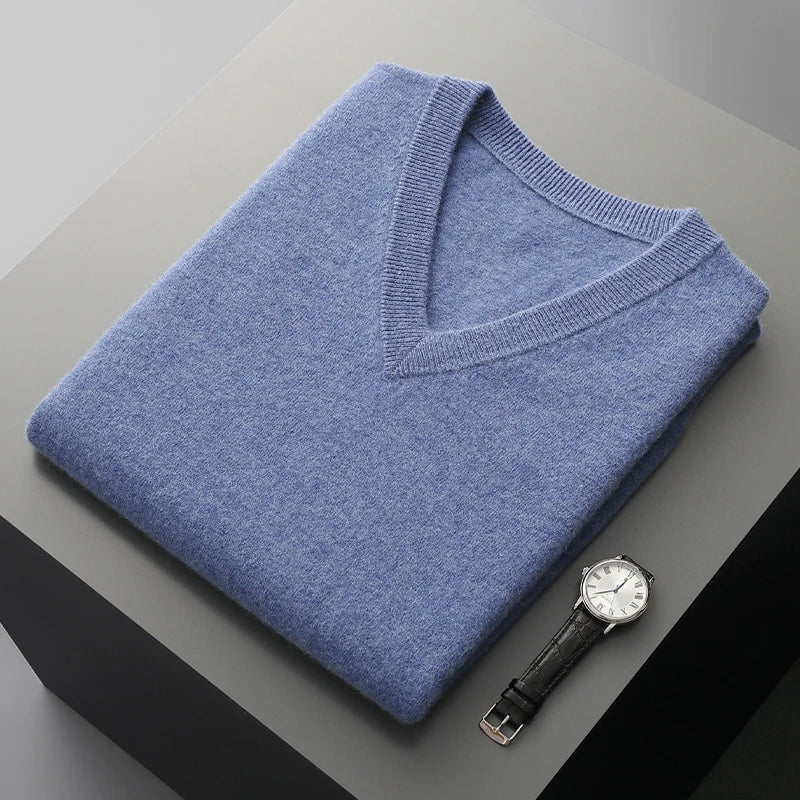 Merino Wool V Neck Sweater Vest for Men | Spring and Autumn Layering