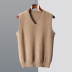 Merino Wool V Neck Sweater Vest for Men | Spring and Autumn Layering