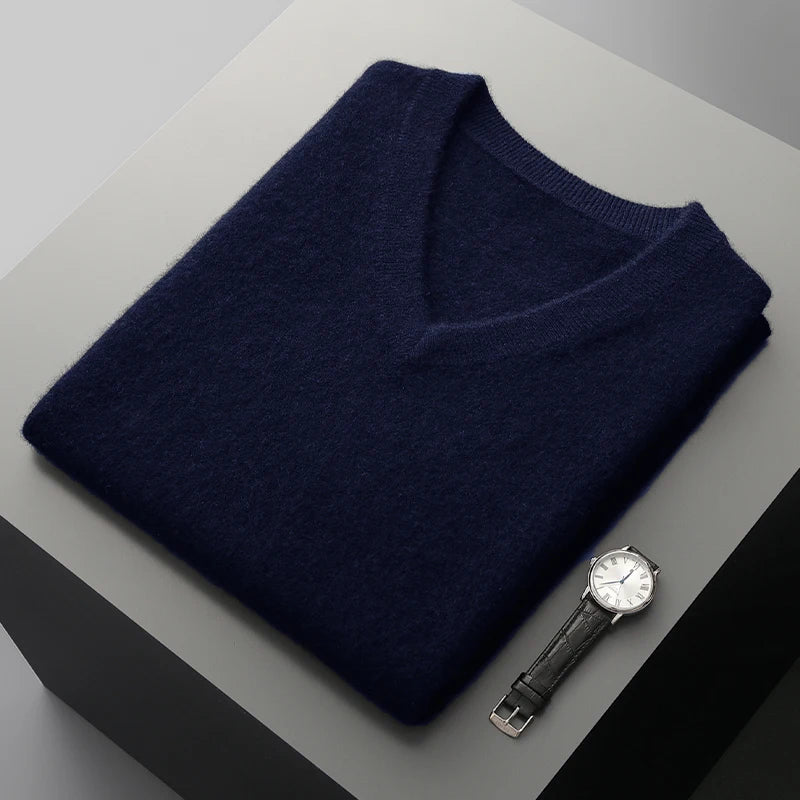 Merino Wool V Neck Sweater Vest for Men | Spring and Autumn Layering