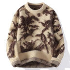 Jacquard Pattern Knit Round Neck Sweater for Men | Winter Wear