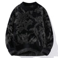 Jacquard Pattern Knit Round Neck Sweater for Men | Winter Wear