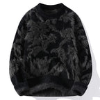 Jacquard Pattern Knit Round Neck Sweater for Men | Winter Wear