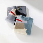 Abstract Pattern Colour Block Knit Sweater for Men | Casual Wear