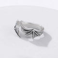 Open Band Ring with Textured Wing Detail