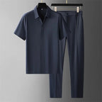 Short Sleeve Polo and Tailored Trouser Set for Men | Business Casual Wear