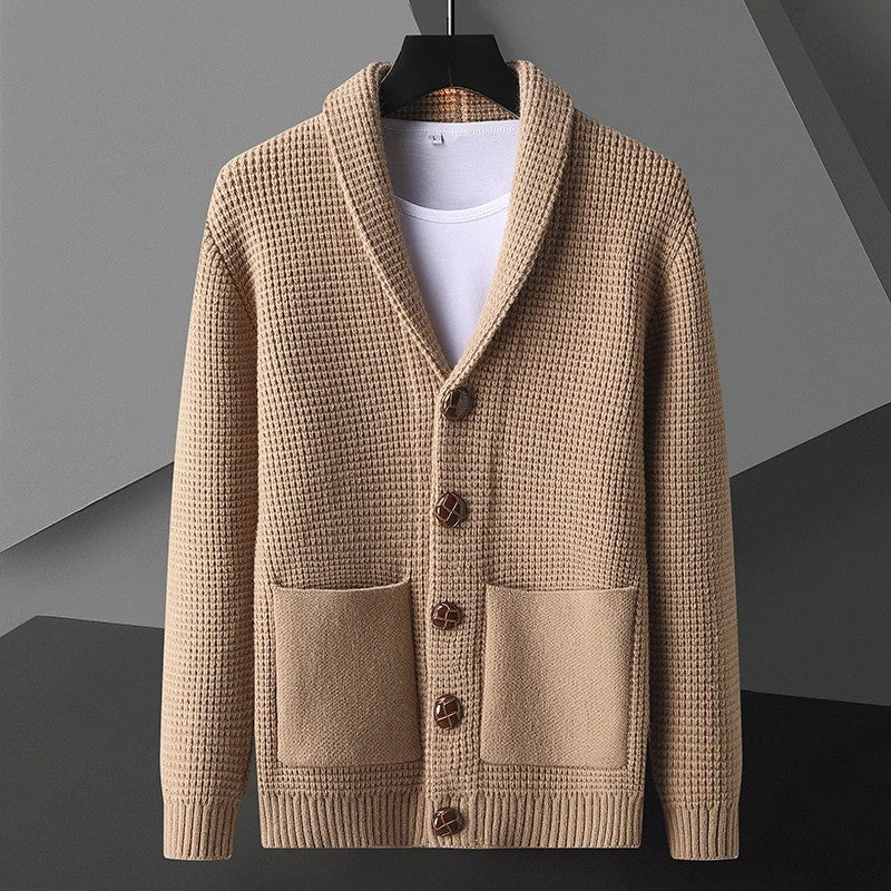 Premium Cotton Shawl Collar Cardigan for Men | Smart Casual Wear