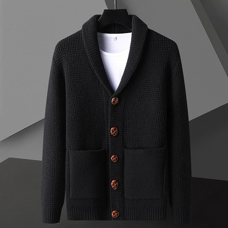Premium Cotton Shawl Collar Cardigan for Men | Smart Casual Wear