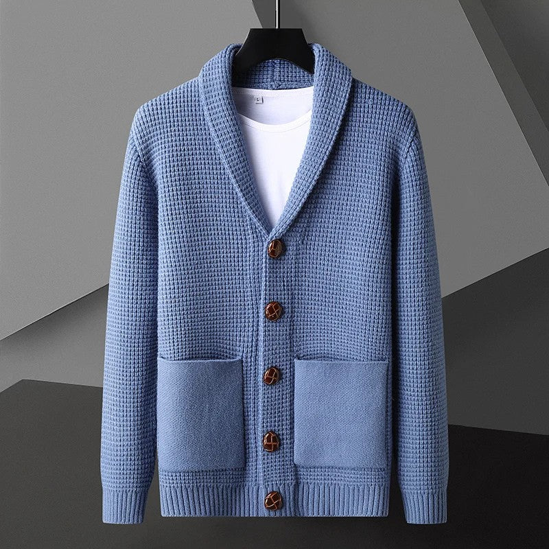 Premium Cotton Shawl Collar Cardigan for Men | Smart Casual Wear