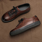 Premium Leather Low Top Lace Up Sneakers for Men | Urban Wear