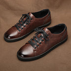 Premium Leather Low Top Lace Up Sneakers for Men | Urban Wear