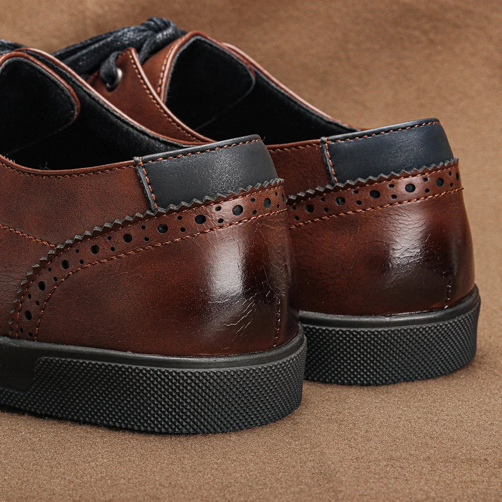 Premium Leather Low Top Lace Up Sneakers for Men | Urban Wear