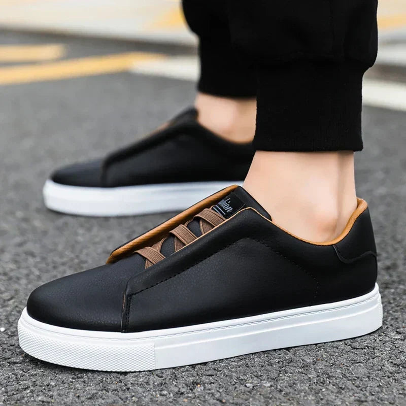 Handmade Full Grain Leather Slip On Sneakers for Men | Minimalist Style