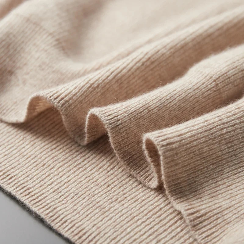 Pure Cashmere Collared Knit Sweater for Men | Business Casual Wear