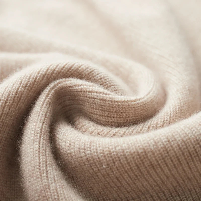 Pure Cashmere Collared Knit Sweater for Men | Business Casual Wear