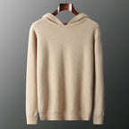 Pure Cashmere Knit Hooded Pullover for Men | Autumn and Winter Wear