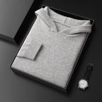 Pure Cashmere Knit Hooded Pullover for Men | Autumn and Winter Wear