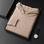 Pure Cashmere Knit Hooded Pullover for Men | Autumn and Winter Wear