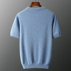 Cashmere Knit Short Sleeve Polo Shirt for Men | Summer Wear