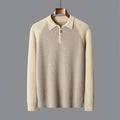 Merino Wool Half Zip Polo Collar Sweater for Men | Autumn and Winter Wear