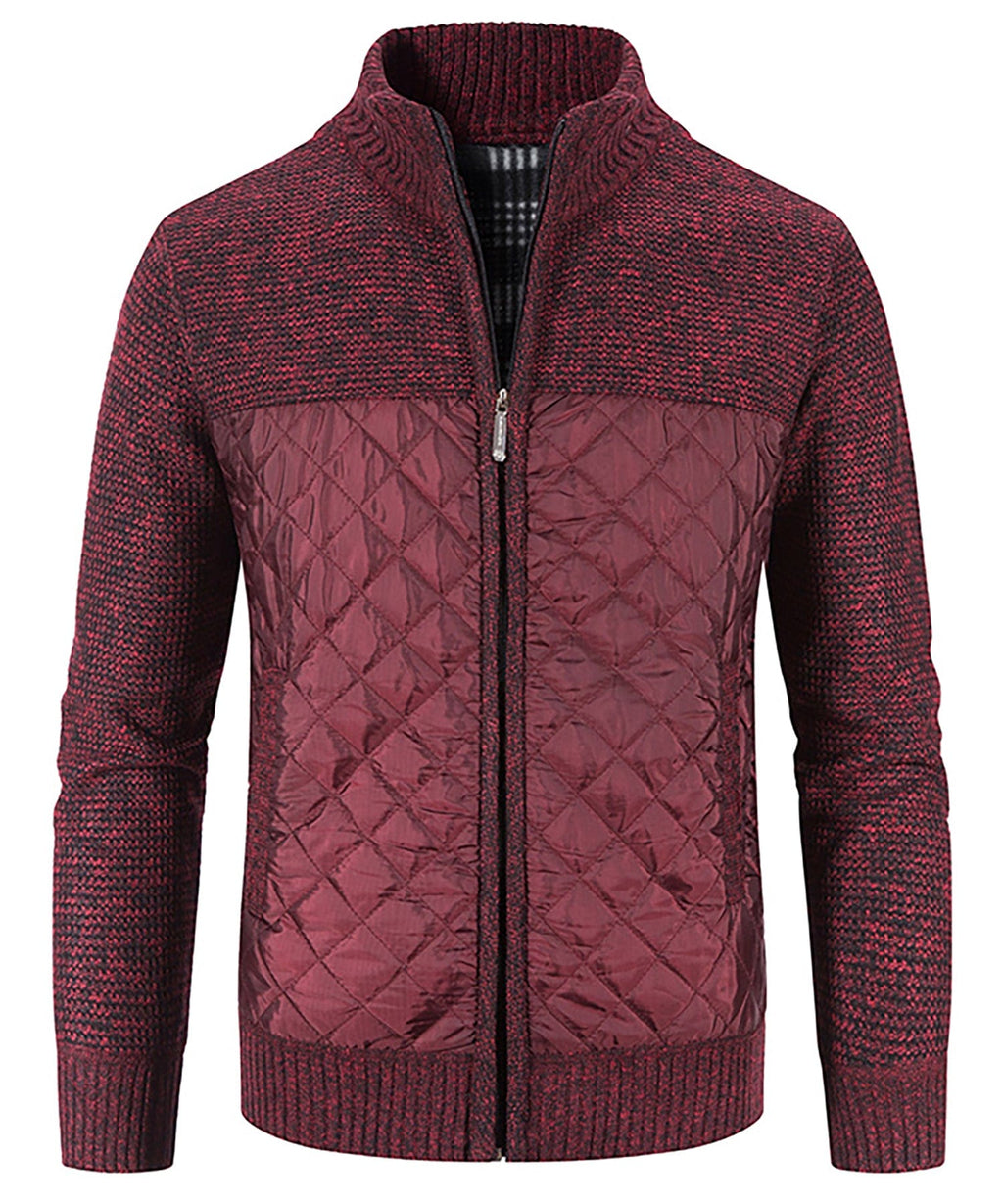 Knit Body Quilted Panel Hybrid Jacket for Men | Cool Weather Layering