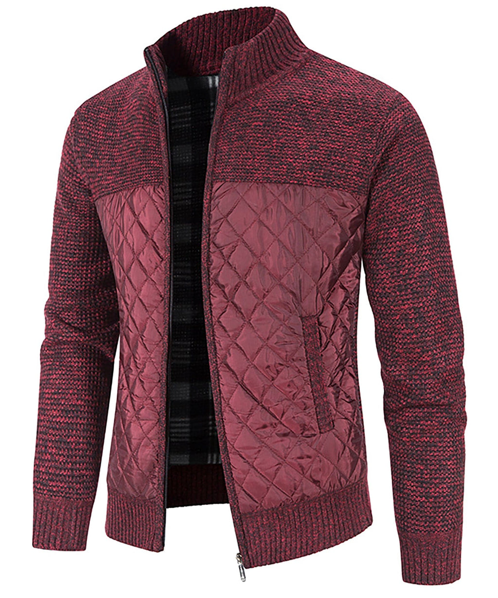Knit Body Quilted Panel Hybrid Jacket for Men | Cool Weather Layering