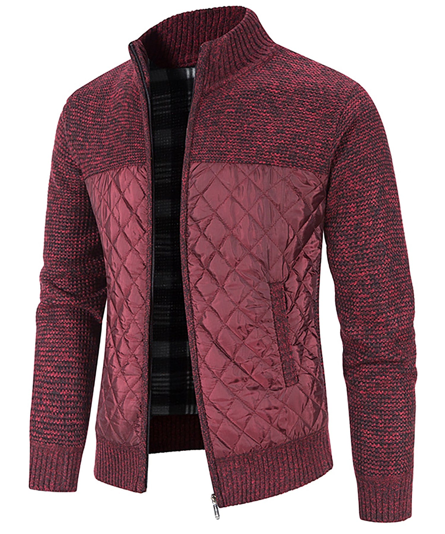 Knit Body Quilted Panel Hybrid Jacket for Men | Cool Weather Layering