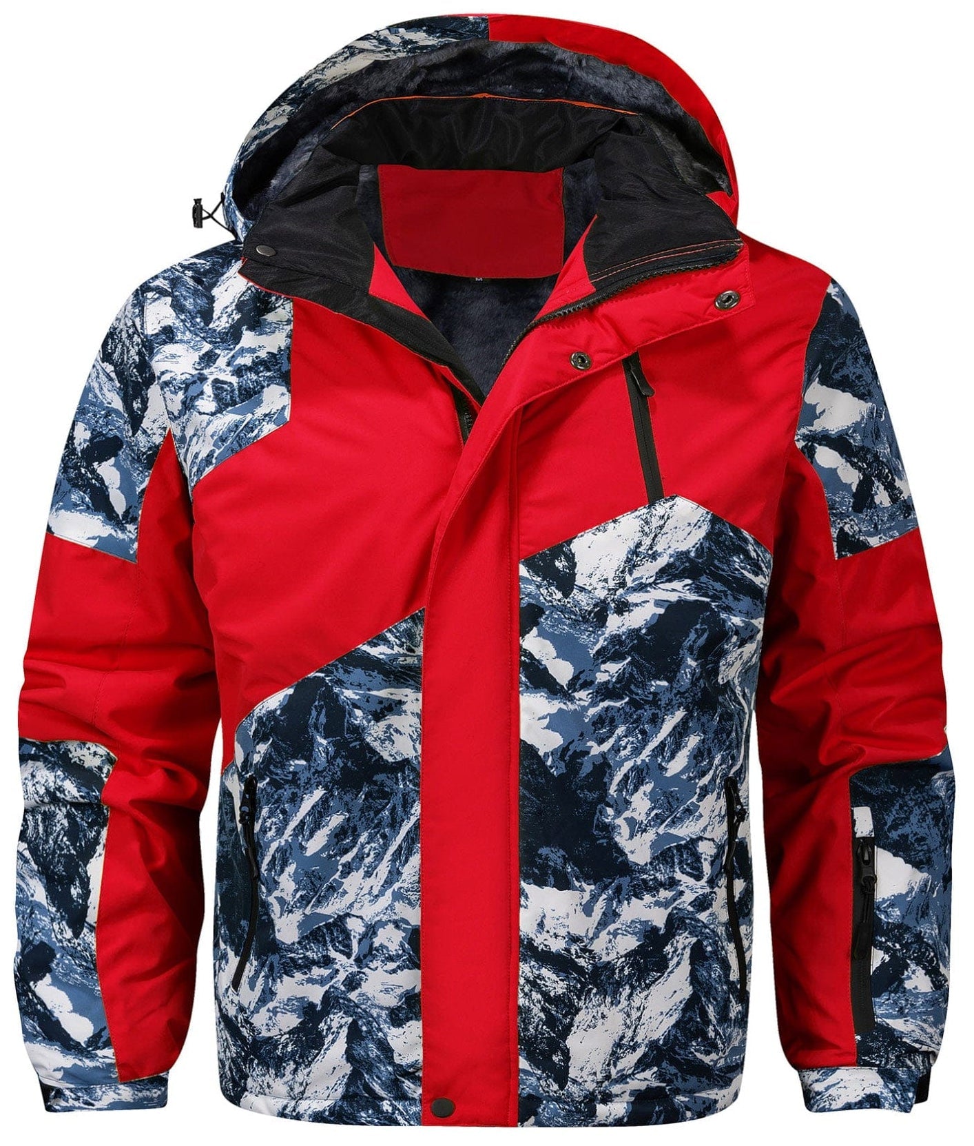 Glacier Print Insulated Hooded Winter Jacket for Men | Outdoor Wear