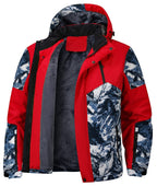 Glacier Print Insulated Hooded Winter Jacket for Men | Outdoor Wear