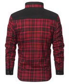 Snap Front Faux Fur Lined Flannel Jacket for Men | Winter Outerwear