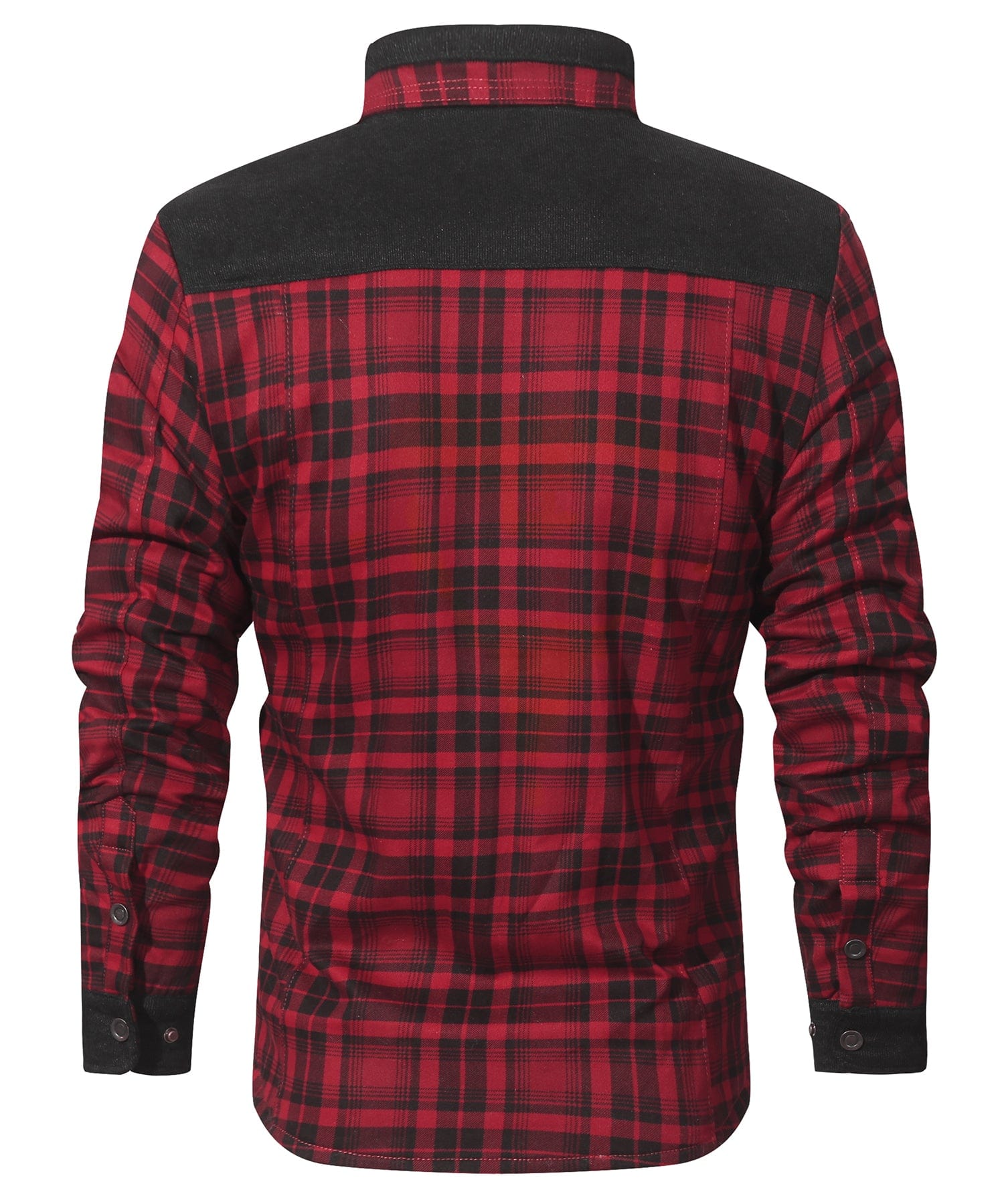 Snap Front Faux Fur Lined Flannel Jacket for Men | Winter Outerwear