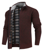 Flannel Lined Full Zip Sweater for Men | Cold Weather Layering