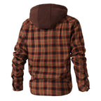 Quilted Insulated Hooded Flannel Jacket for Men | Outdoor Wear